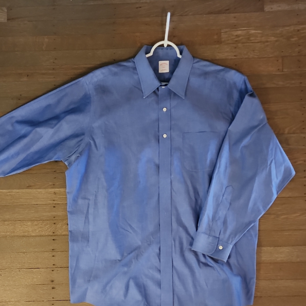 Mens Brooks Brothers 346 Classic Blue 18-4/5 Pocket Button Up Long Sleeve Shirt